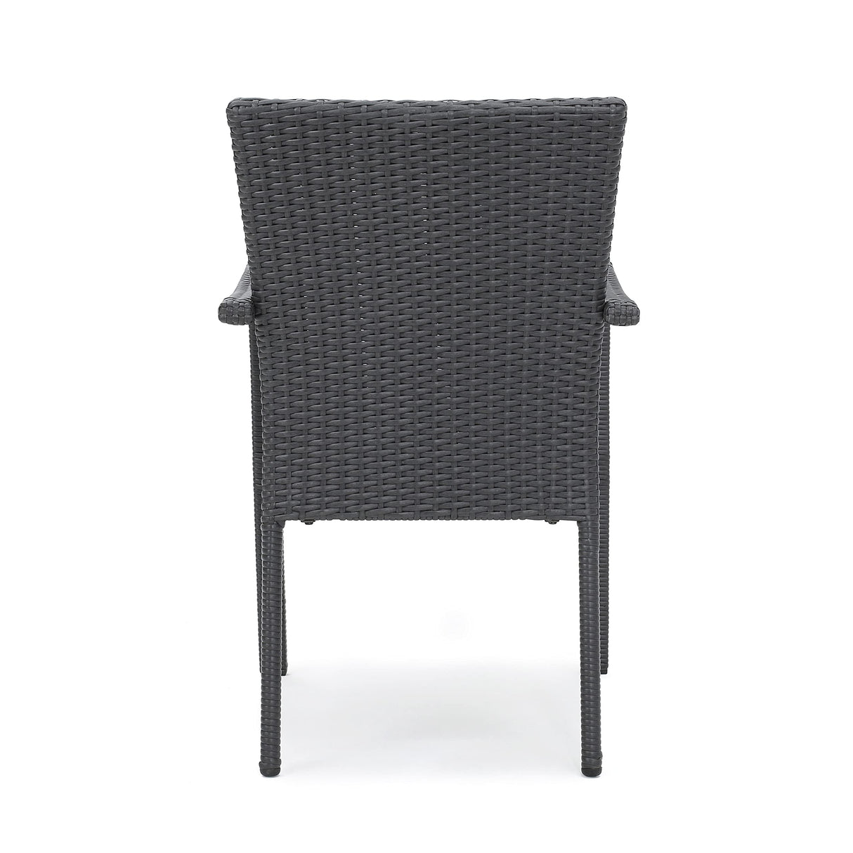 Corsica Outdoor Wicker Dining Chairs with Cushions, 2-Pcs Set, Grey
