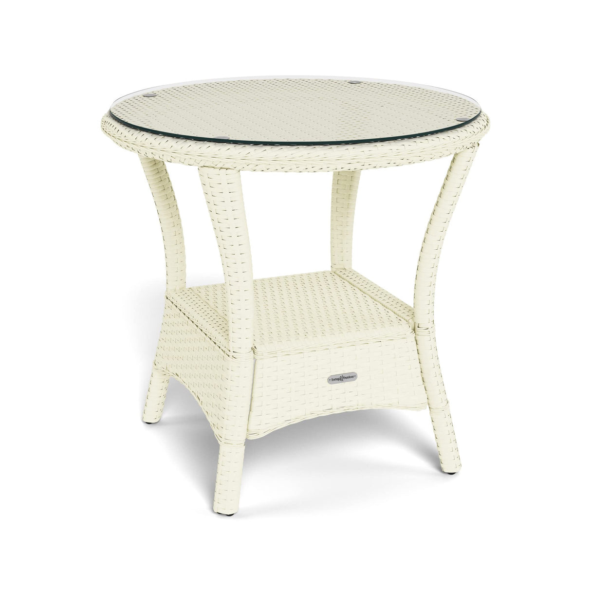 Outdoor Bayview Side Table, 24” Diameter Round x 23”H, Magnolia