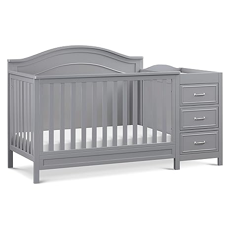 4-in-1 Convertible Crib and Changer Combo in White