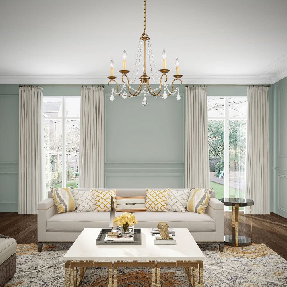 Lighting 6515-48 Pennington 5 Light Chandelier, Antique Gold Leaf