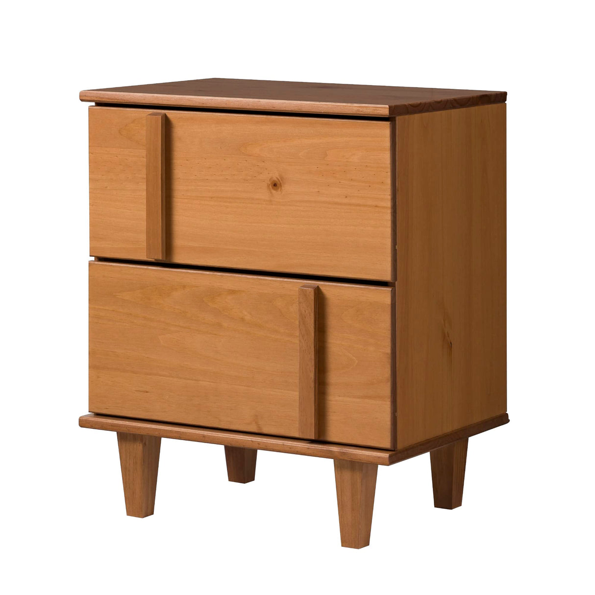 Sprague Contemporary Detailed Drawer Solid Wood Nightstand, 20 Inch, Caramel