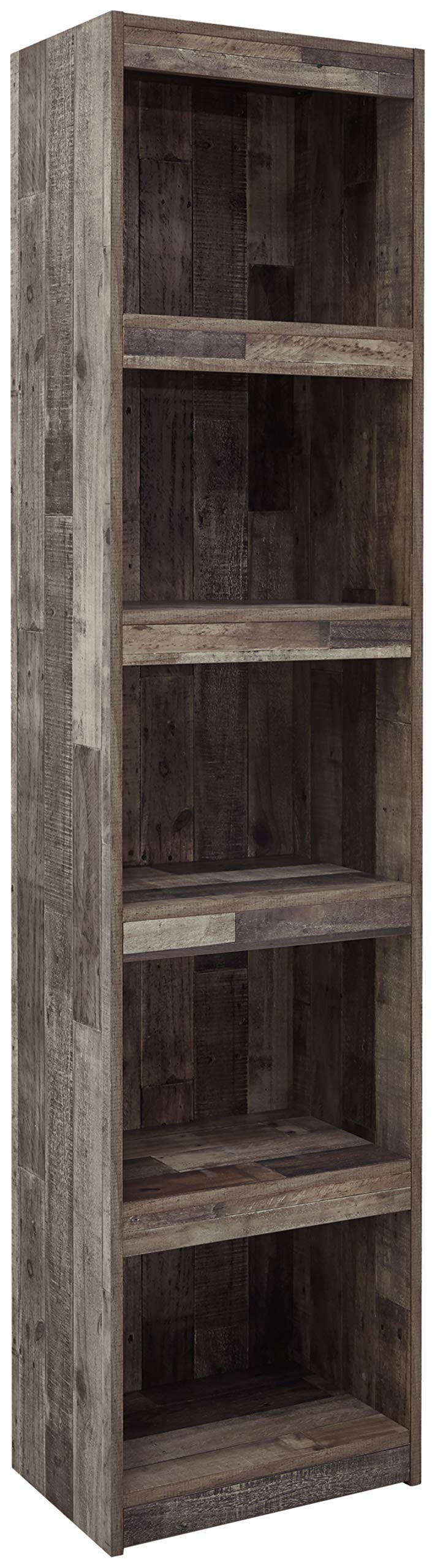 Derekson Rustic Pine Grain Finished Pier with 3 Adjustable Shelves, Multi Dark Gray