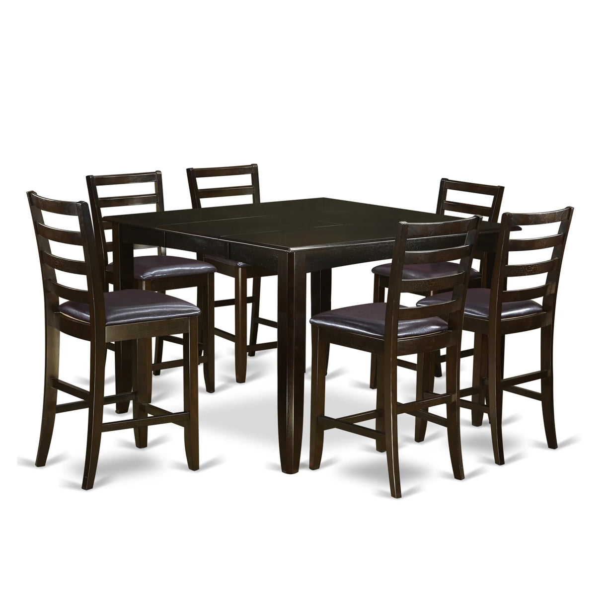 FAIR7-CAP-LC 7 Piece Counter Height Dining Table Set Consist of a Square Wooden Table