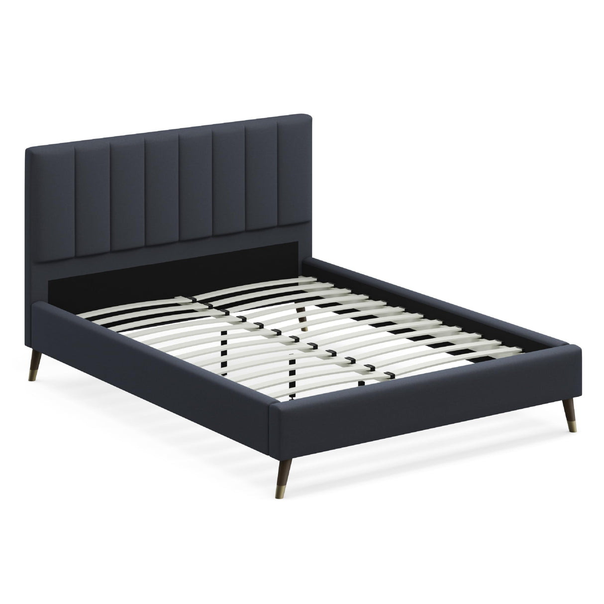 Collette Mid Century Modern Tufted Upholstered Platform Bed Frame