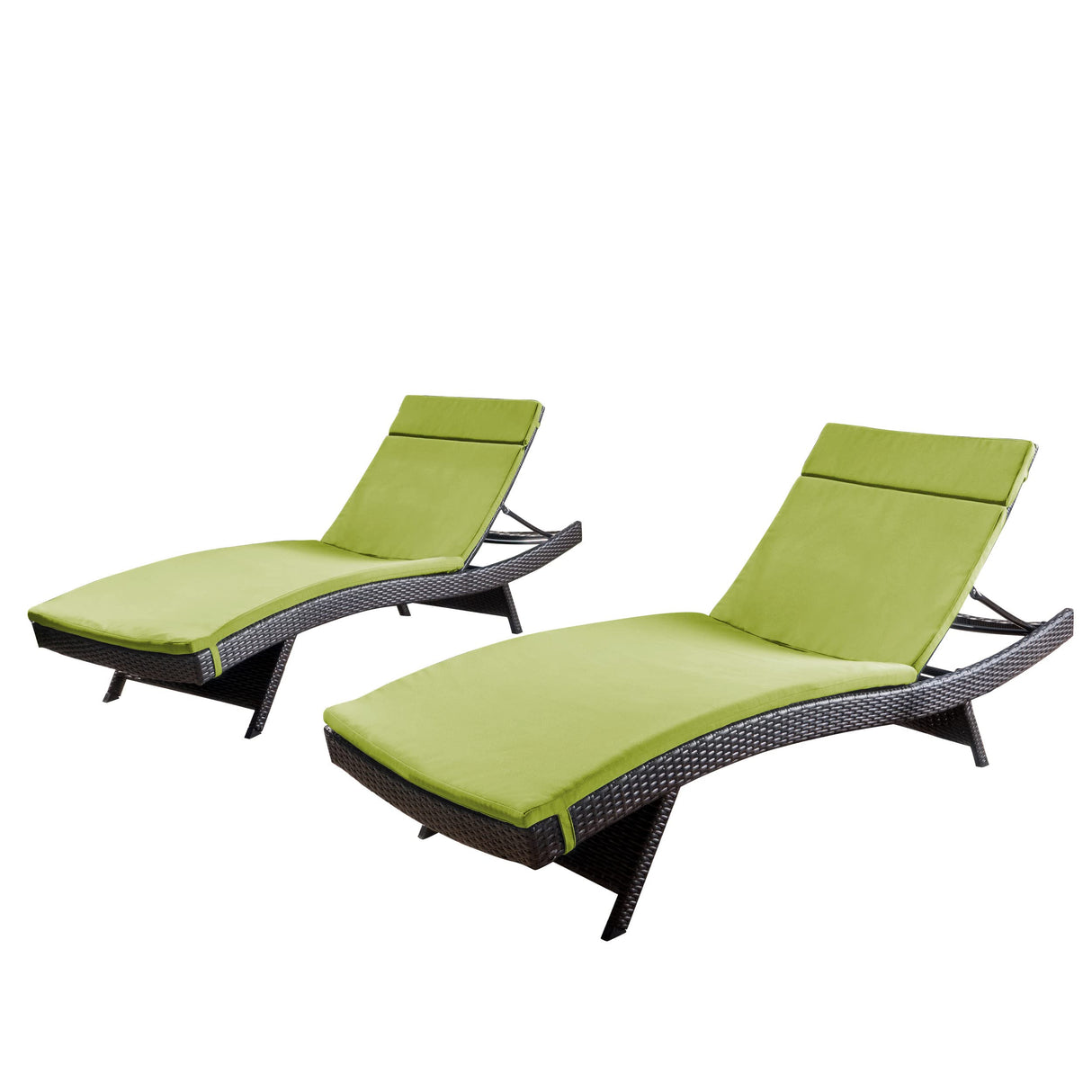 Salem Outdoor Wicker Adjustable Chaise Lounges with Cushions