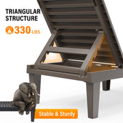 VINGLI Outdoor Chaise Lounge Chair Set of 2, Waterproof Outdoor Lounge Chair with 5-Level Adjustable Backrest, Patio Chaise Lounges for Garden, Pool, Beach Patio Deck Sunbathing (Light Taupe, 2 PCS)