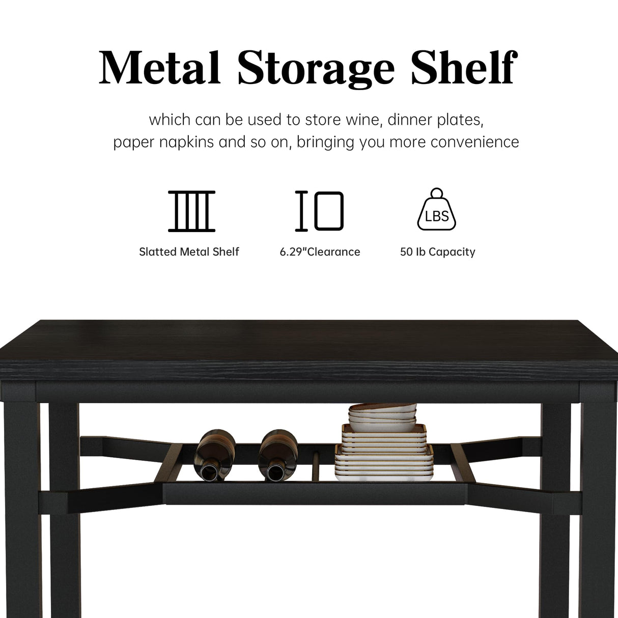 3-Piece Dining Table Set for Small Spaces with Storage