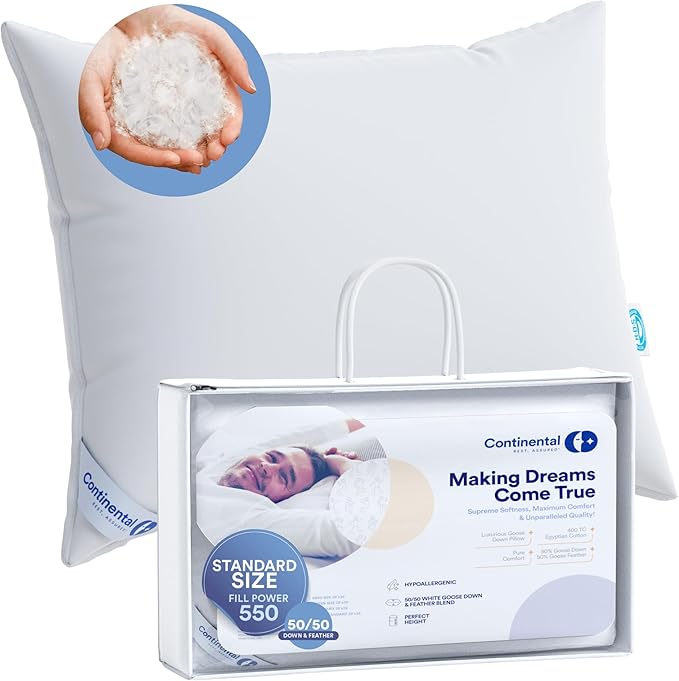 Comfort and Support 50/50 Pillow, Super Standard (Pack of 2)