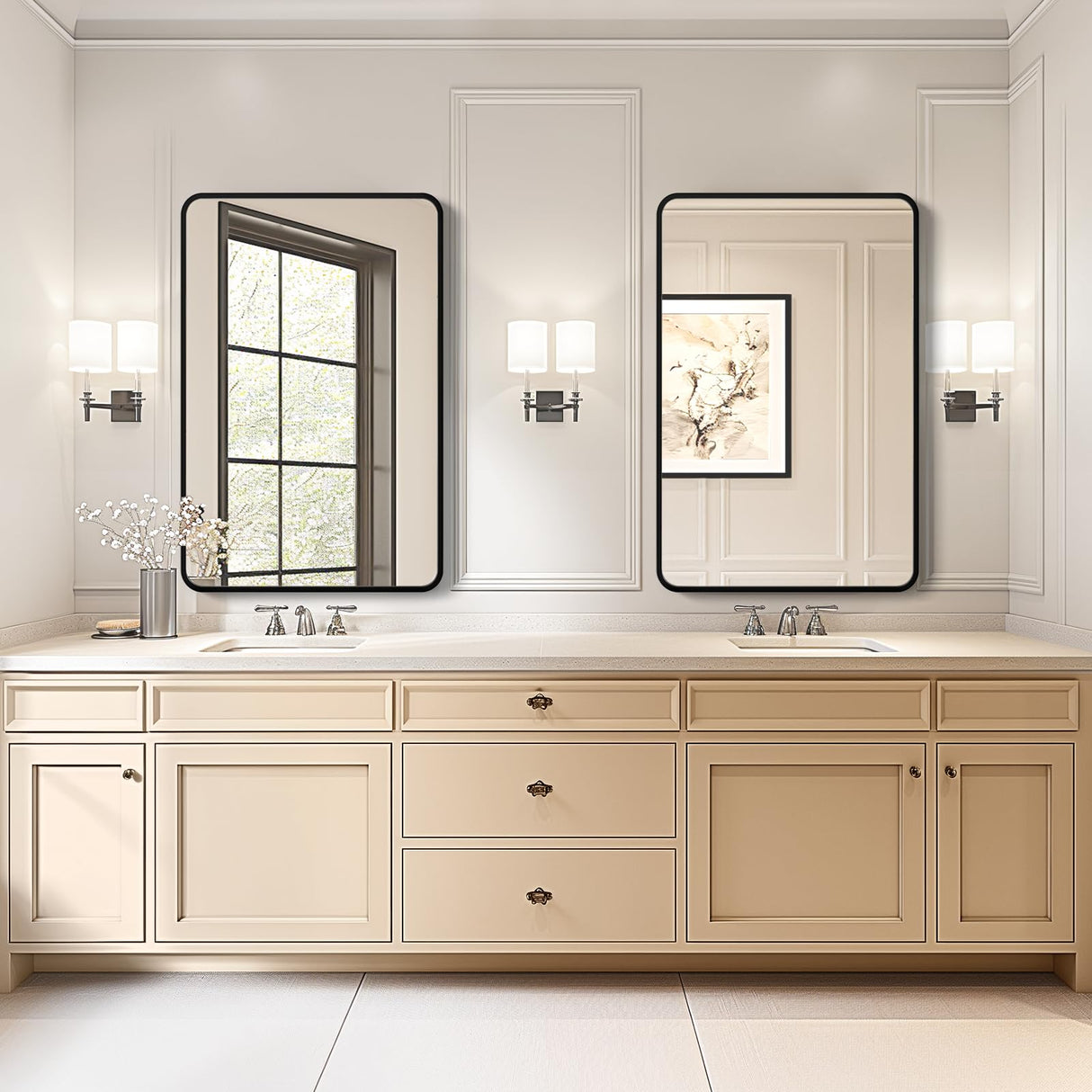 Black Bathroom Mirrors Metal Frame Rectangle Mirror