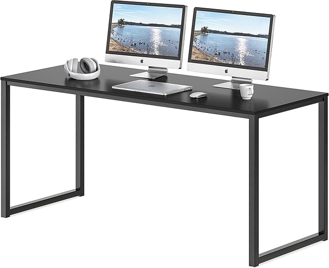 Home Office 55-Inch Large L Shaped Corner Desk, 24" Deep, White
