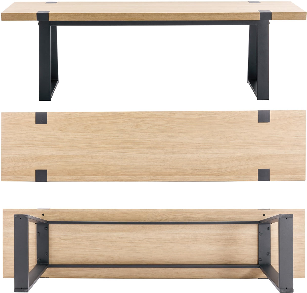 Modern Wood Dining Bench, 60" Mid Century Kitchen Bench