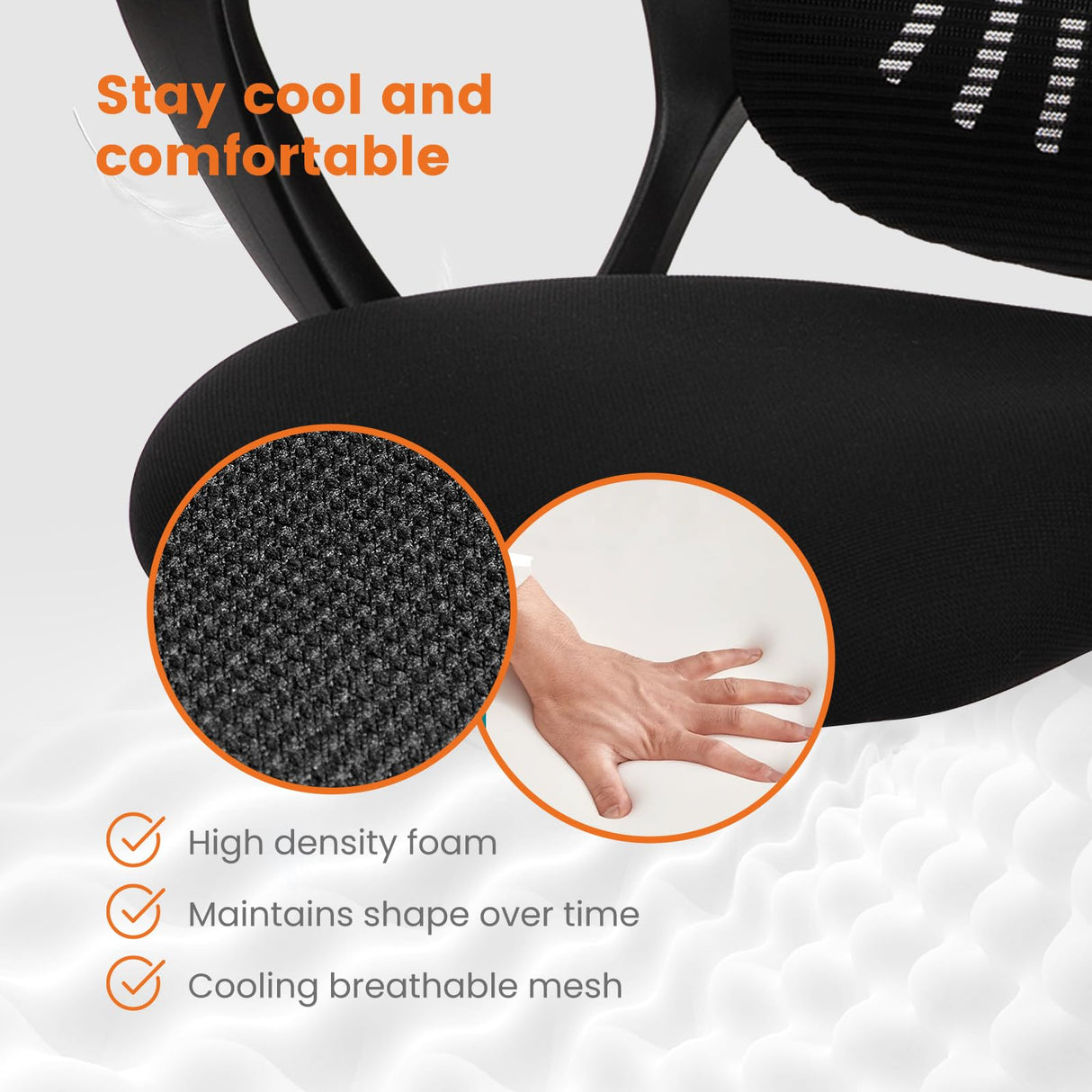 Office Computer Desk Managerial Executive Chair, Ergonomic Mid-Back Mesh Rolling Work