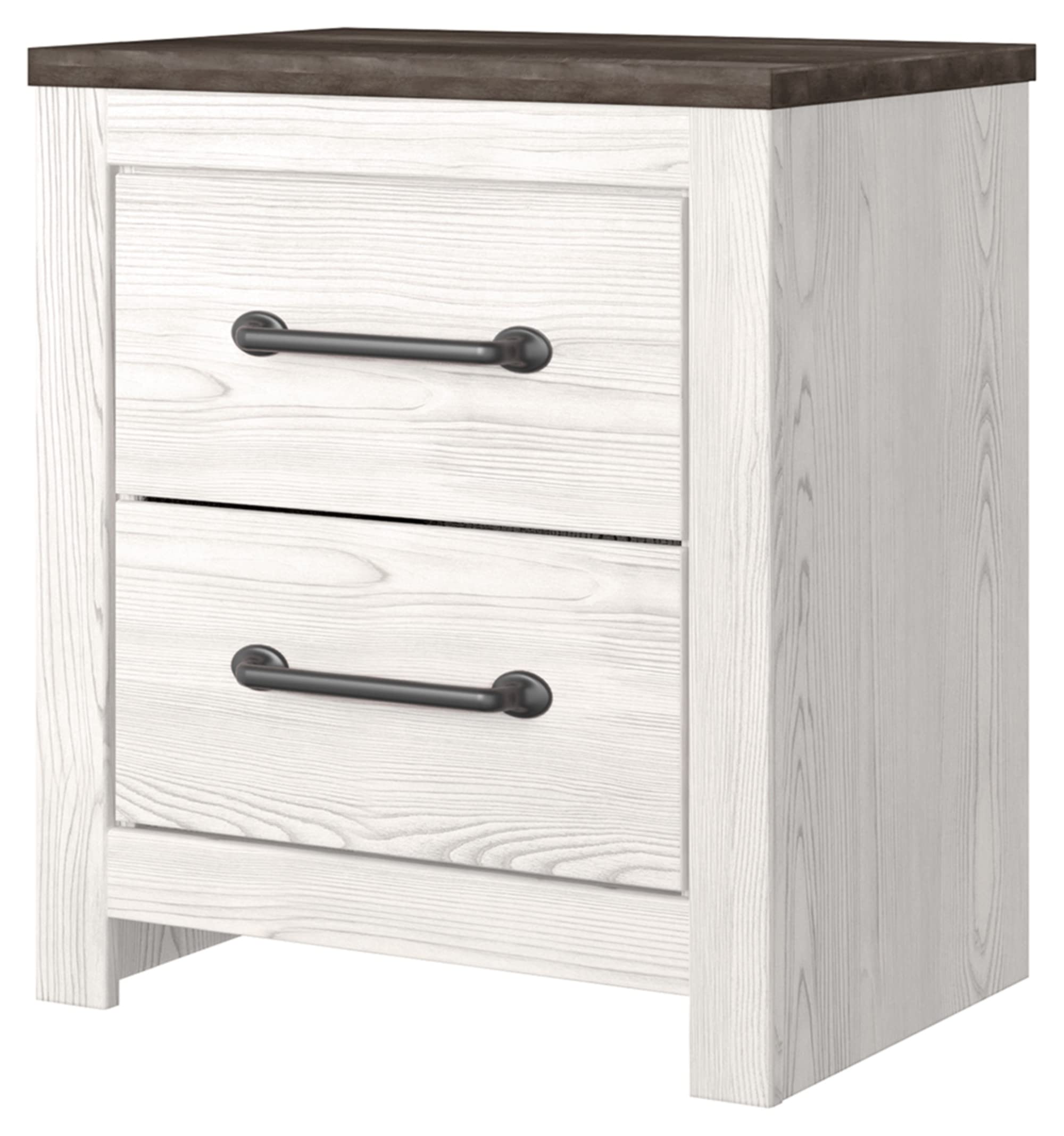 Gerridan Coastal 2 Drawer,  Nightstand, White/Gray
