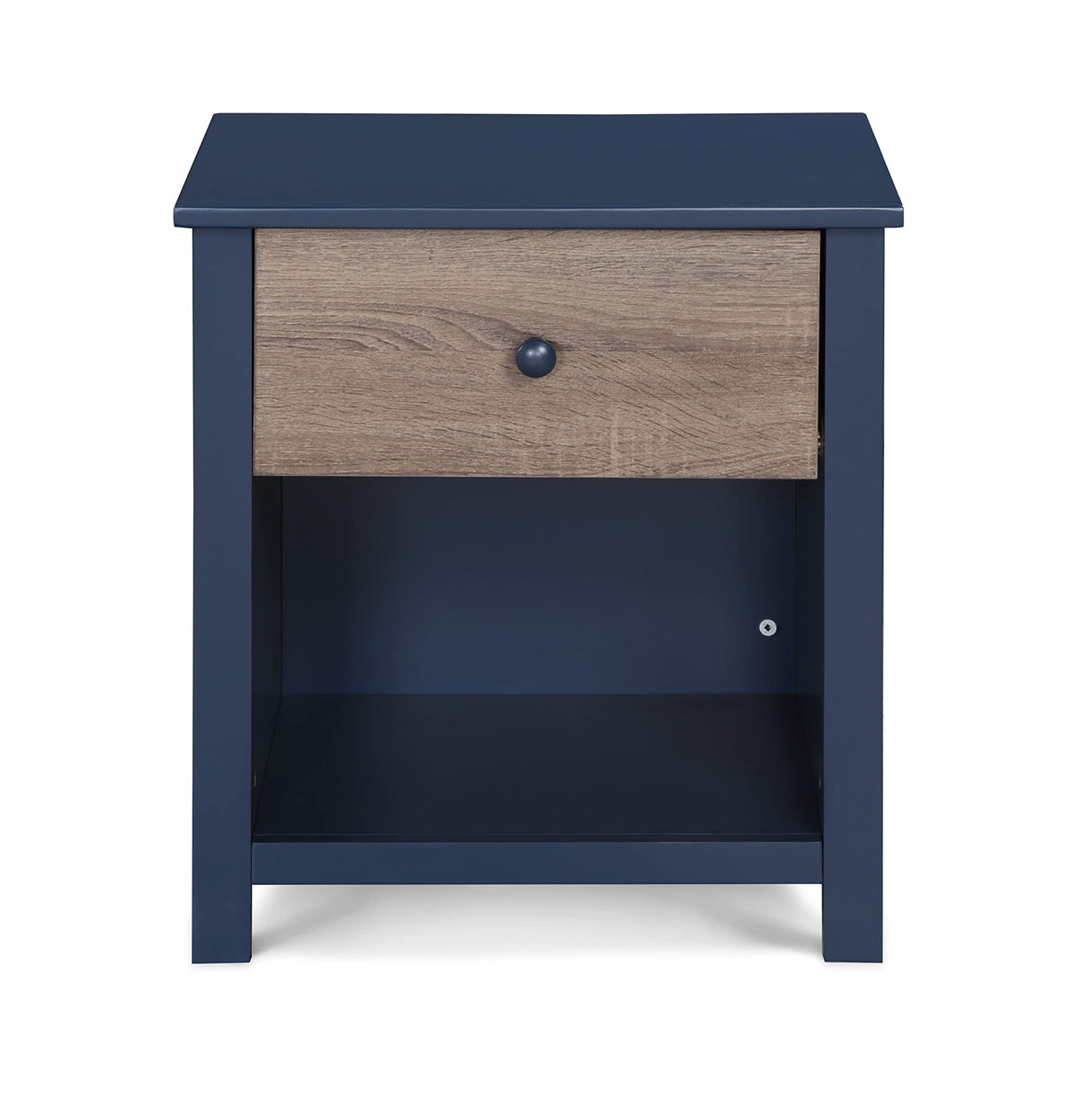Olive & Opie Connelly Nightstand in Midnight Blue and Vintage Walnut