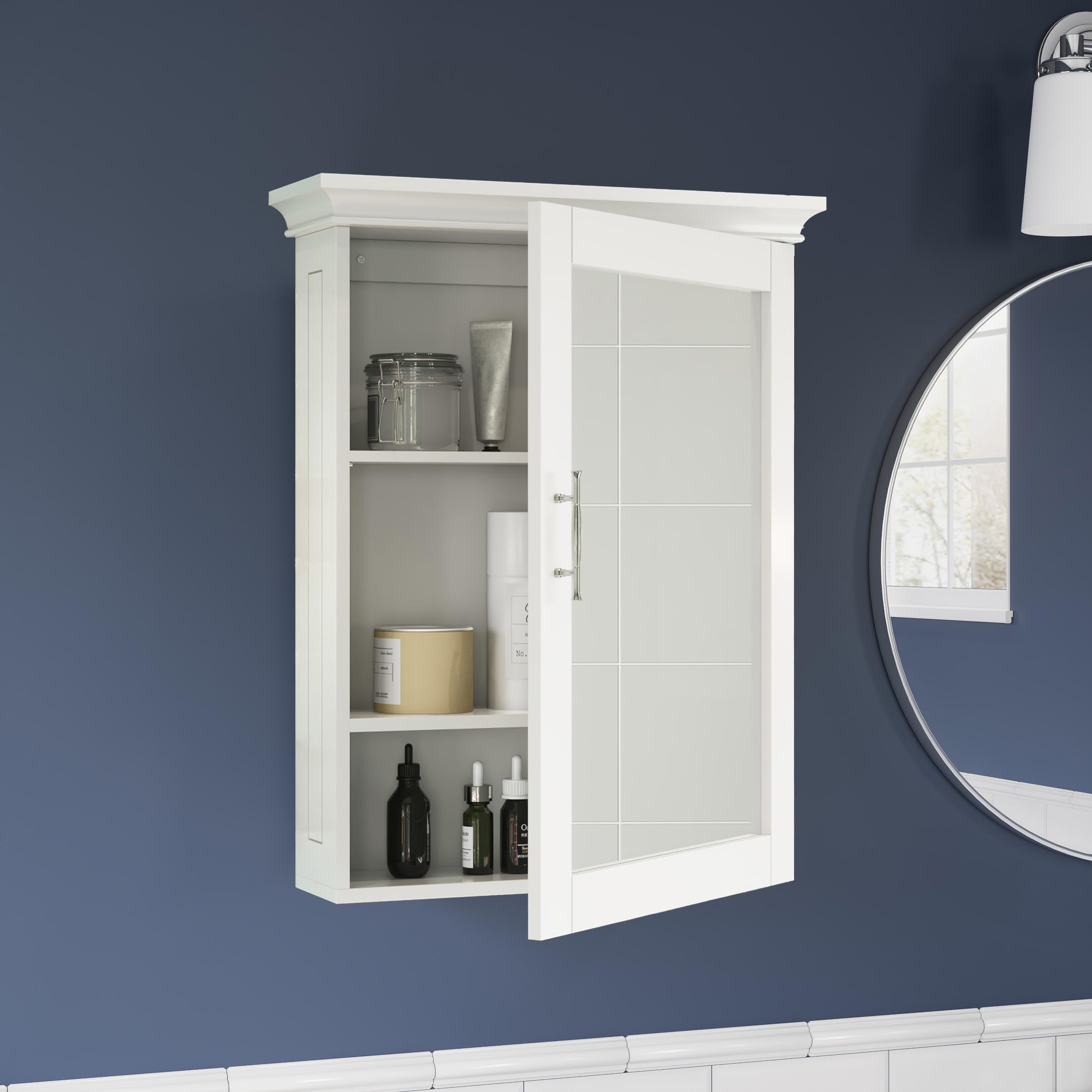 Somerset Wall Cabinet with Mirror Medicine Cabinet with Soft-Close Hinges