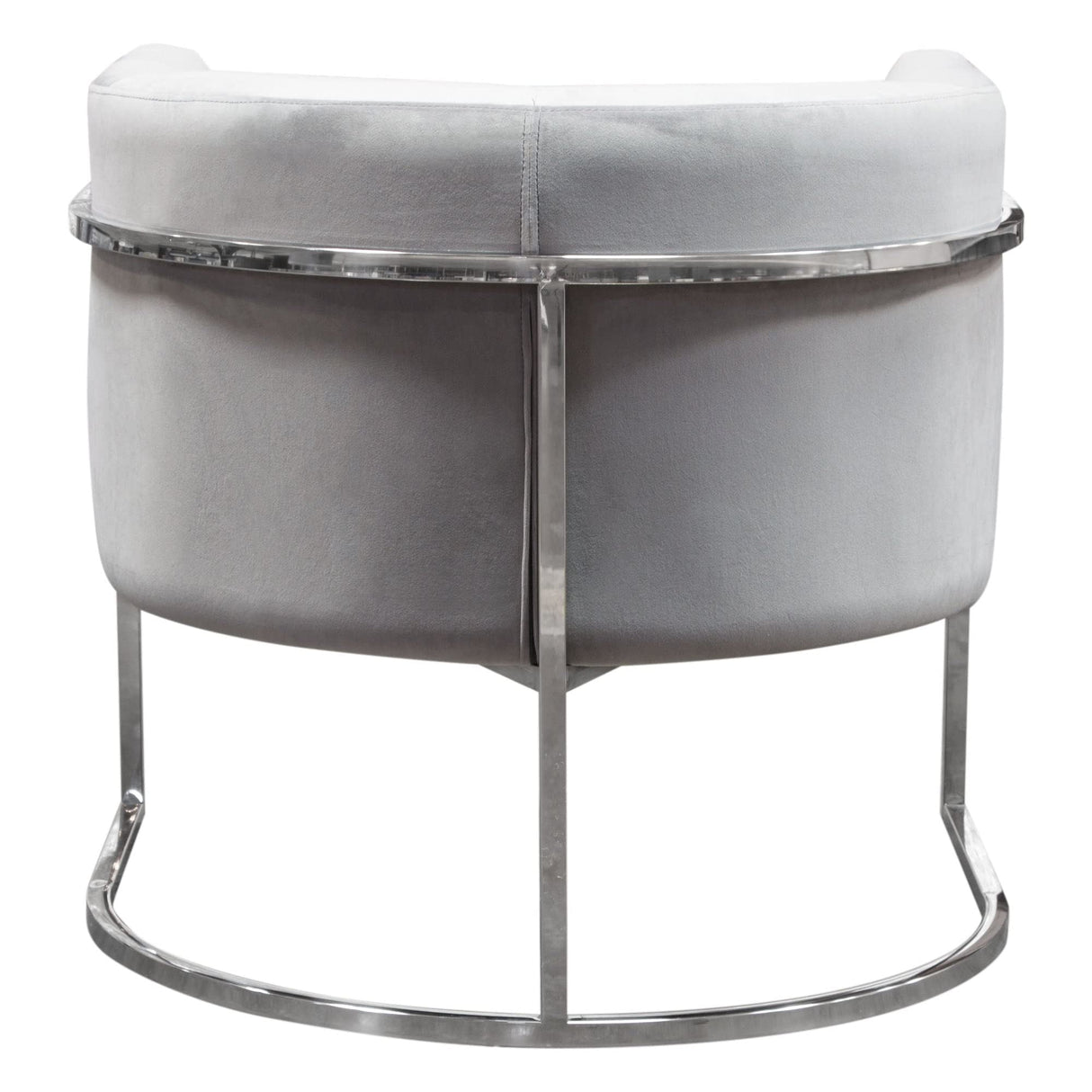 Accent Chair with Stainless Steel Frame in Grey Velvet