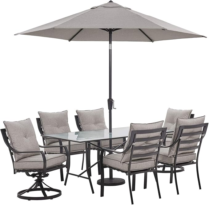 Lavallette 7-Piece Patio Dining Set, Steel Outdoor Dining Set for 6