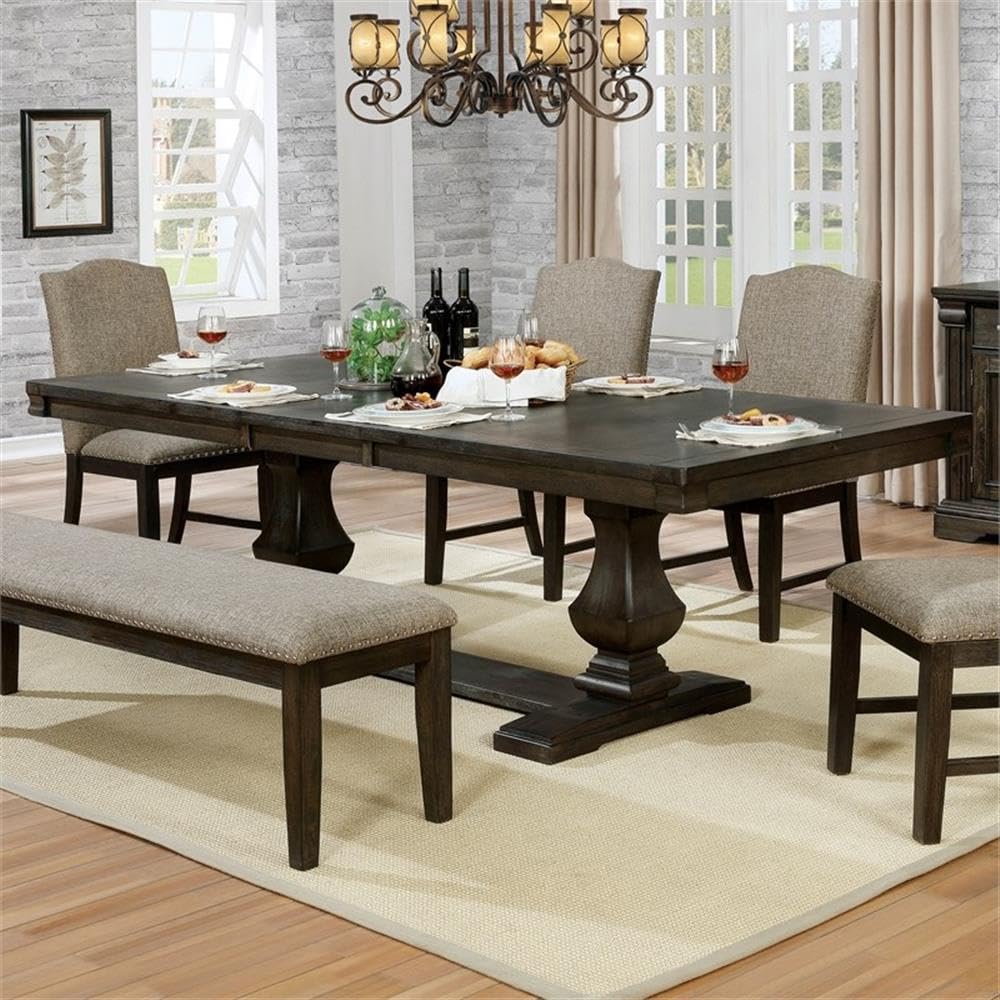 Solid Wood Expandable Dining Table - Espresso Finish