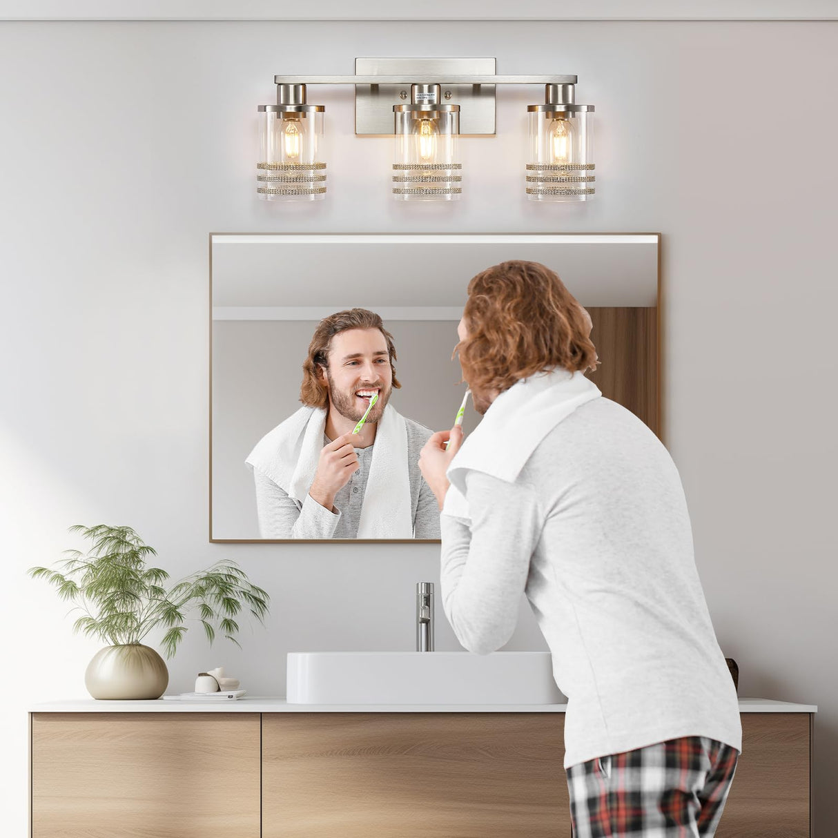 Bathroom Light Fixtures Brushed Nickel, Vanity Lights for Bathroom