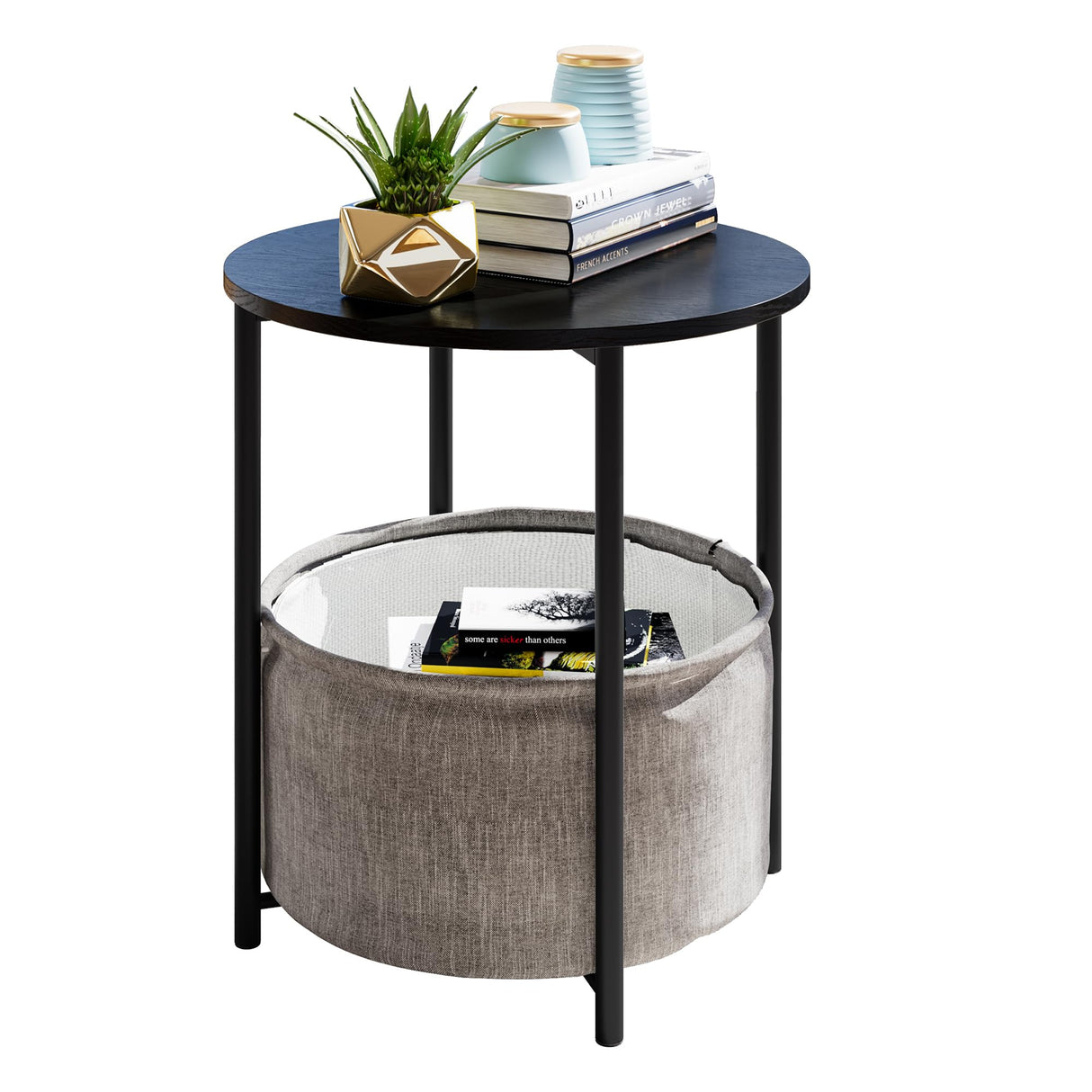 Coffee Table with Storage, Round Center Table for Living Room, Bedroom