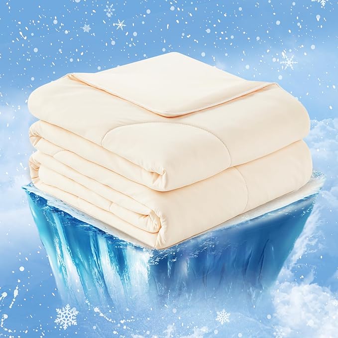 Cooling Comforter King Size, Cooling Blankets for Hot Sleepers and Night Sweats, Yellow