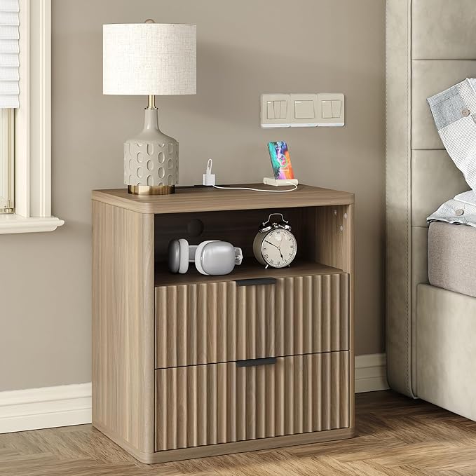 Night Stand, 22.7'' Fluted Nightstand