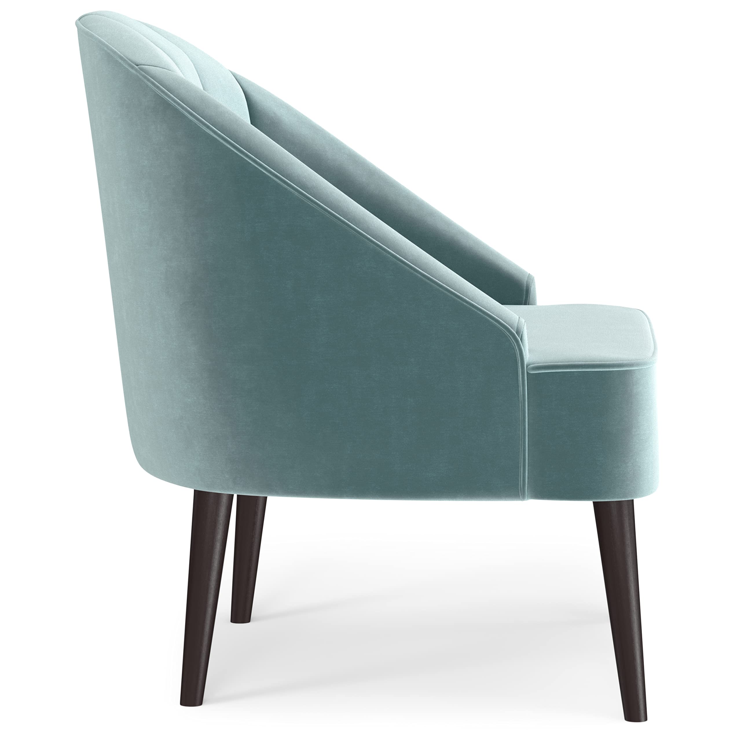 Harrah 33 Inch Wide Contemporary Accent Chair in Seafoam Blue Velvet fabric, For the Living and Family Room