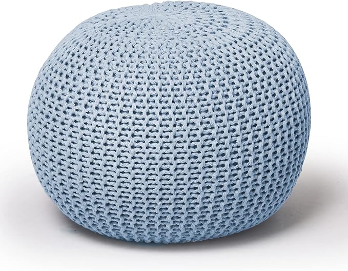 Round Knit Pouf, Wine