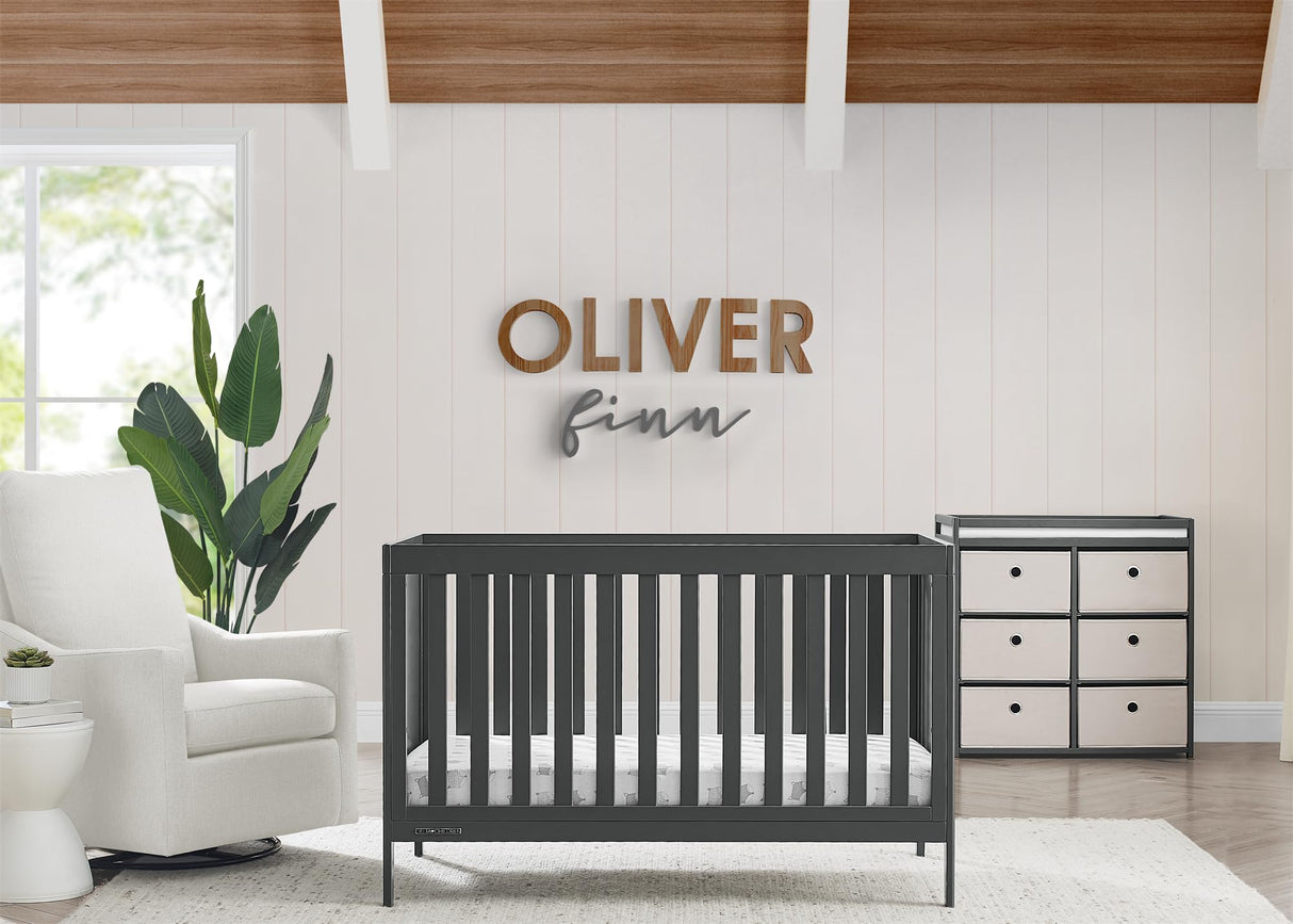 Hayes 4-in-1 Convertible Crib - Greenguard Gold Certified, Charcoal Grey