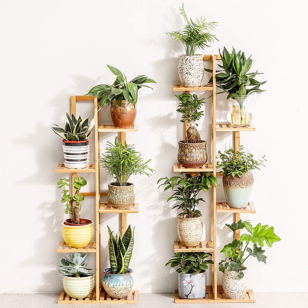 Bamboo 6-Tier Vertical Plant Stand – Space Saving Indoor Flower Rack
