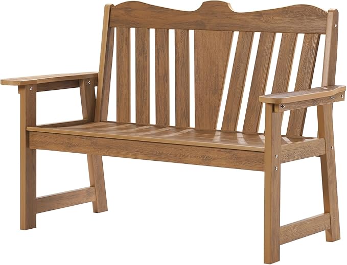 Outdoor Bench, 2-Person Weatherproof Garden Bench
