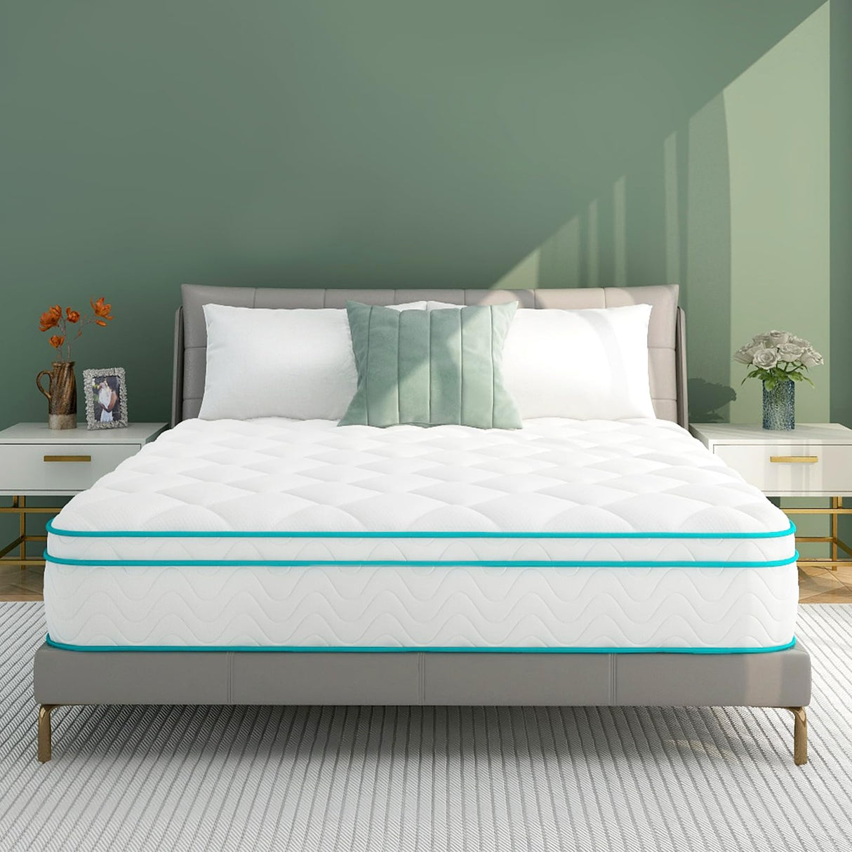 Full Mattress, Medium Firm Hybrid Mattress with Premium Foam and Wrapped Pocket Coils