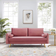 Revive Performance Velvet Sofa, Dusty Rose