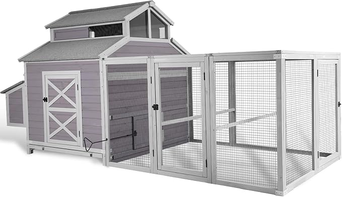 SkyLodge XL Chicken Coop with Nesting Boxes, Tray & Spacious Run