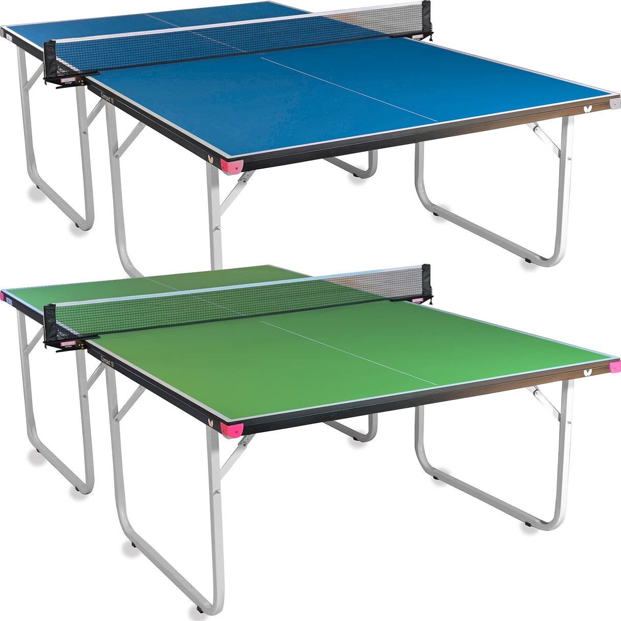 Compact 19 Ping Pong Table - Foldable Table Tennis Table with Wheels - Regulation Size Ping Pong Table with Detachable Net Included - Ships Assembled