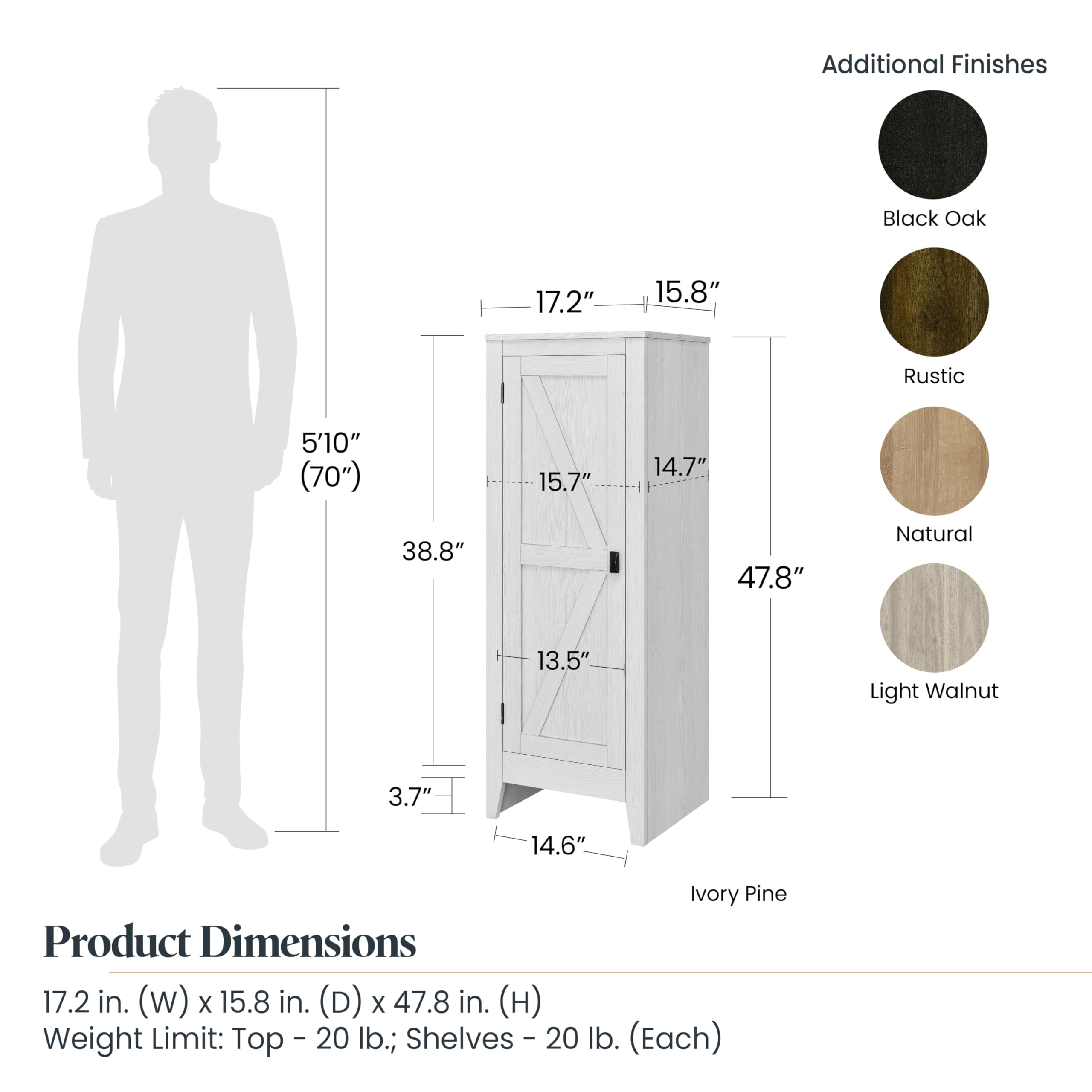Evolution Farmington Storage Cabinet, 1 Pack, Black Oak