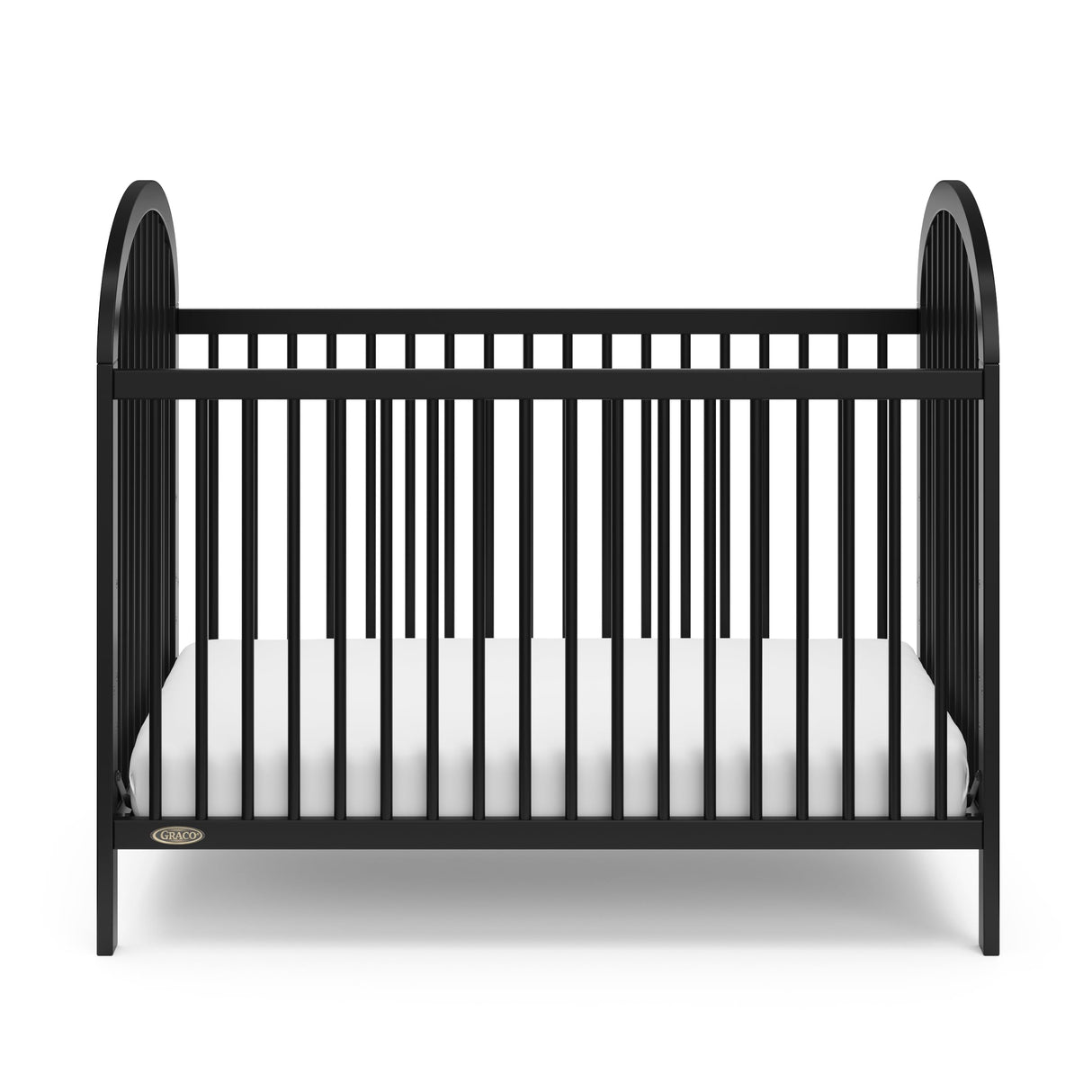 3-in-1 Convertible Crib (Black) – GREENGUARD Gold Certified, Converts to Daybed and Toddler Bed, Fits Standard Full-Size Crib Mattress, Adjustable Mattress Height, Easy-to-Match Style