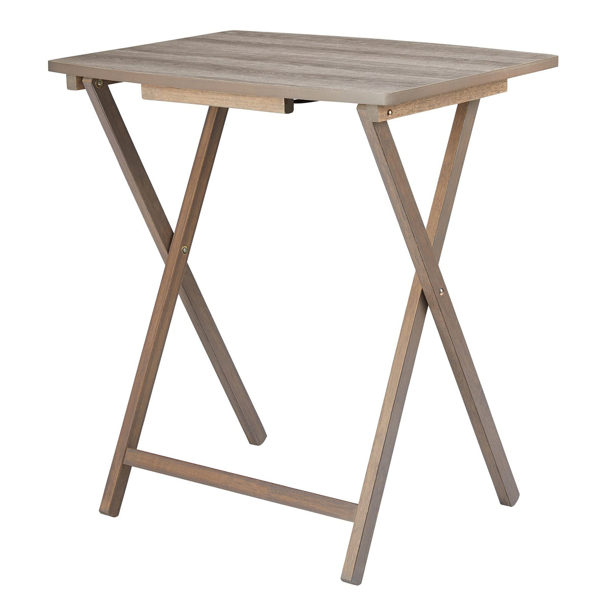TimberNest XL Rustic Grey Folding Tray Table Set