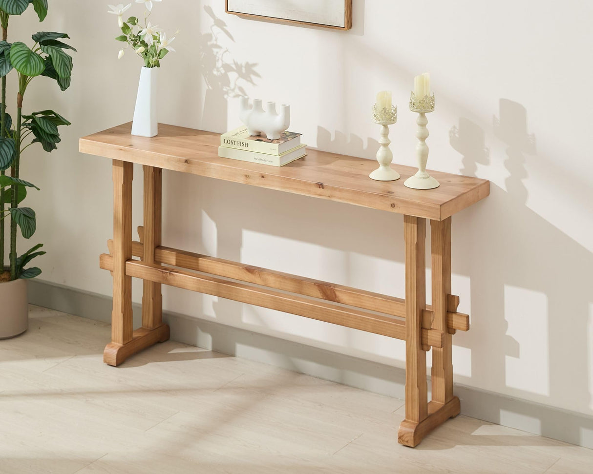 Farmhouse Entryway Table, 59"L Narrow Entry Console Table for Living Room