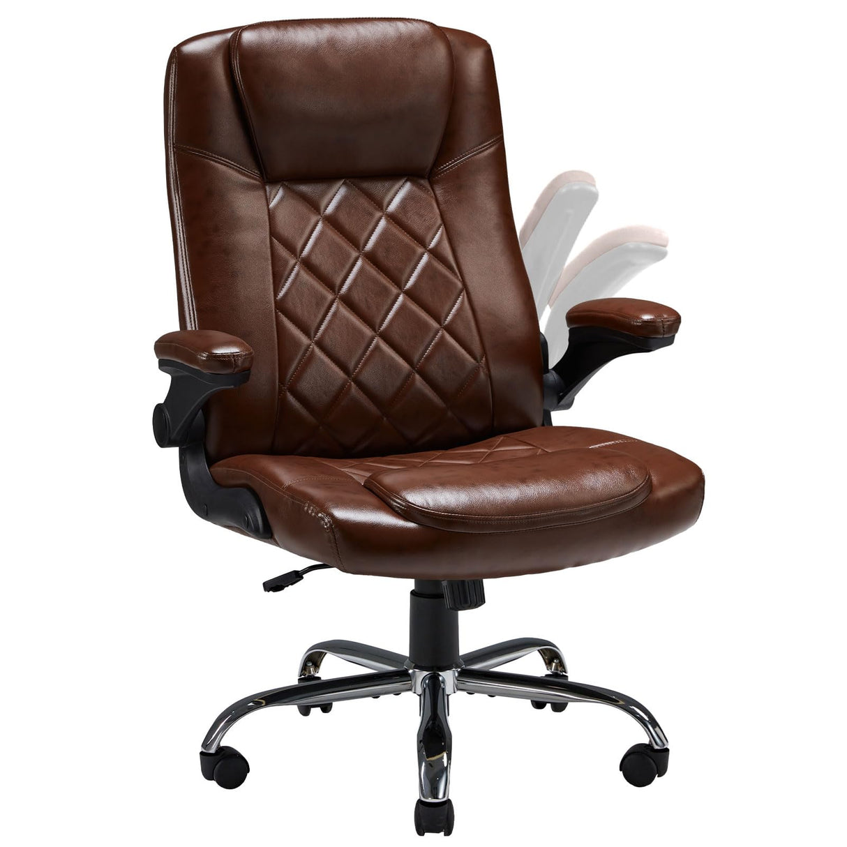 Executive Office Chair w/Flip-Up Arms Managerial Home Desk Chair w/Lumbar Support