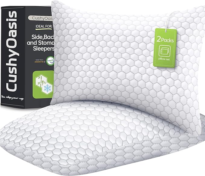 Shredded Memory Foam Pillow for Sleeping, Cooling Bed Pillows