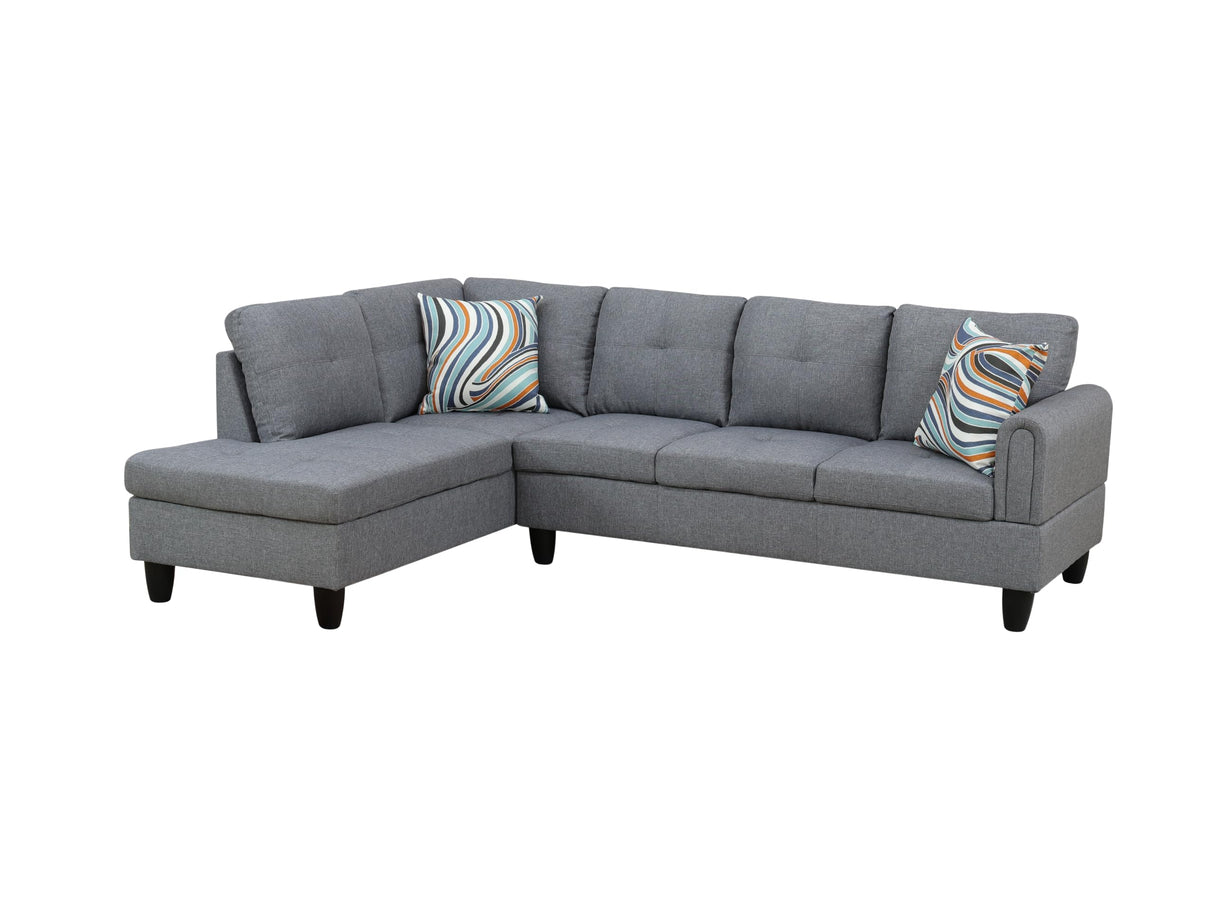 Sofas & Couches, Left Chaise, Grey-Linen