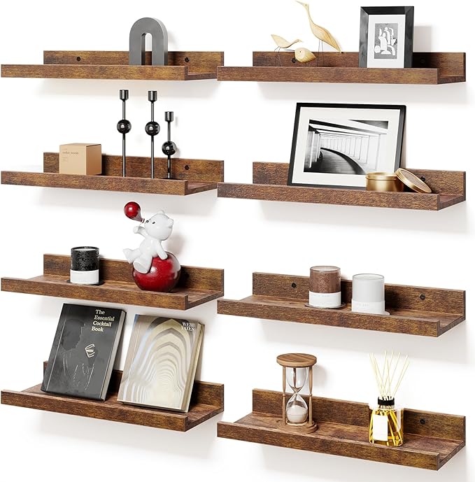 Floating Shelves, 6 Sets of Wall Mounted Shelves for Home Decor