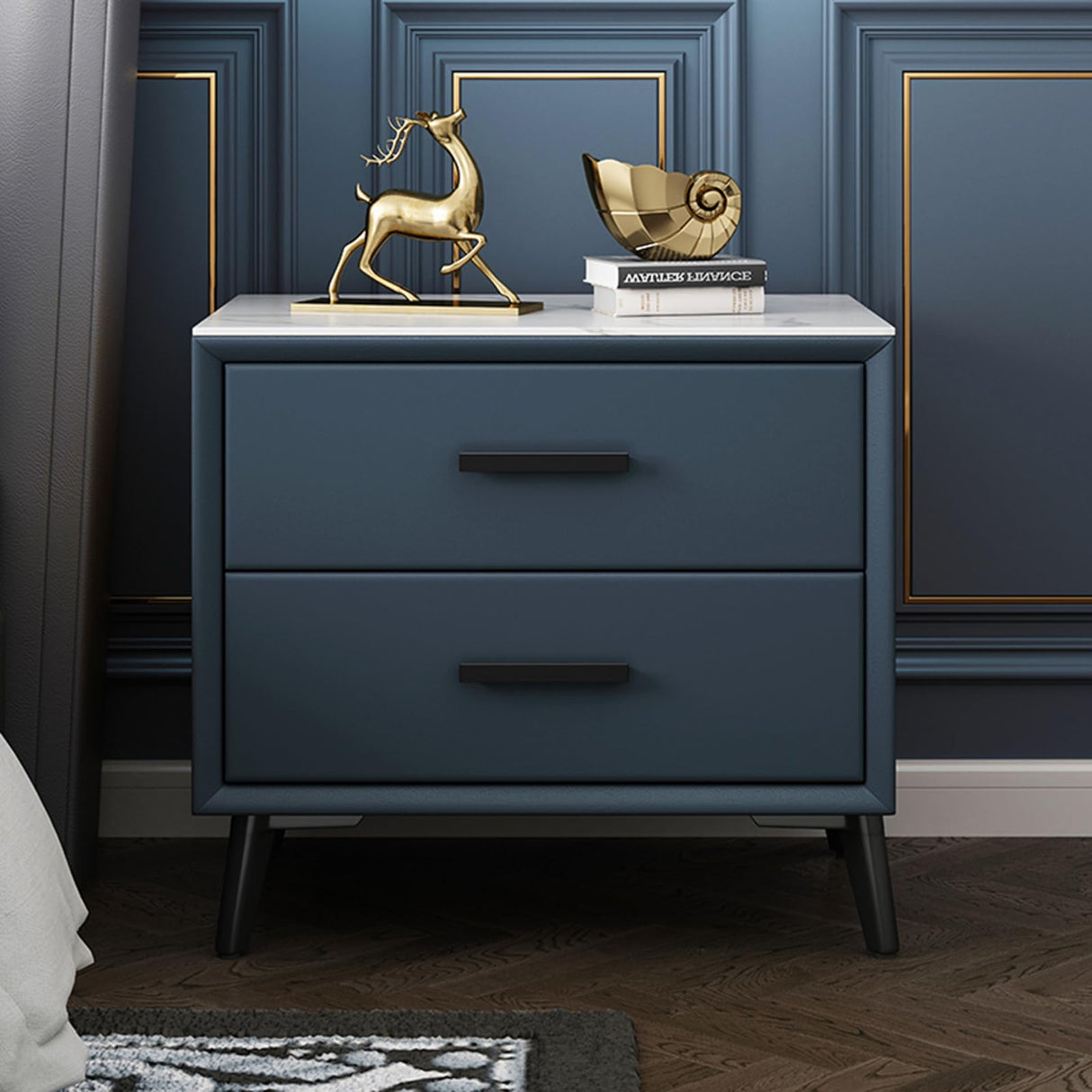 Leather Bedroom Bedside Cabinet, Rock Board Storage Cabinet
