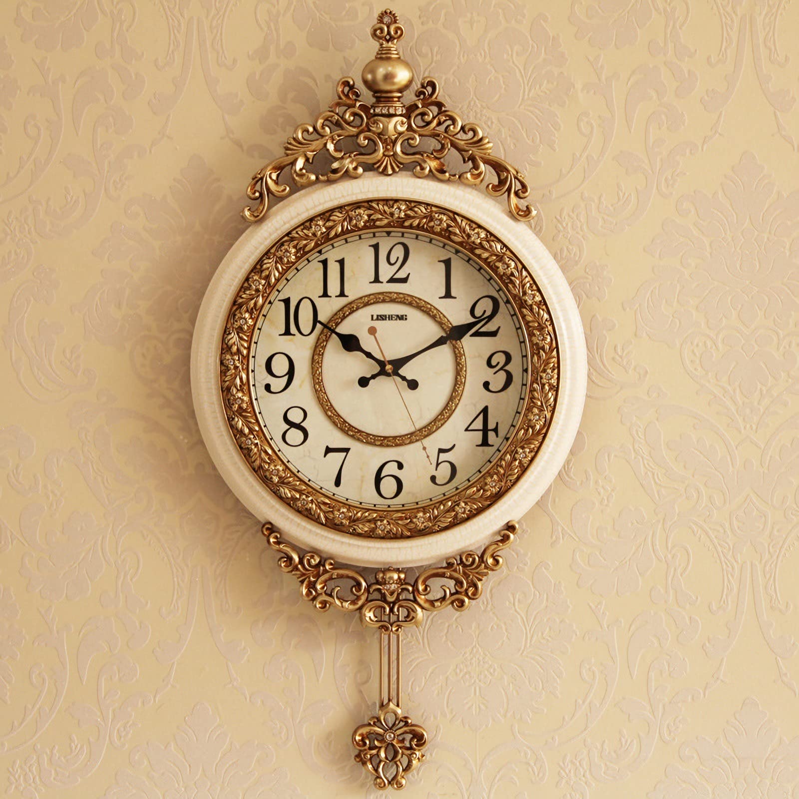 Elegant, Traditional, Decorative, Hand Painted Modern Grandfather Wall Clock Fancy