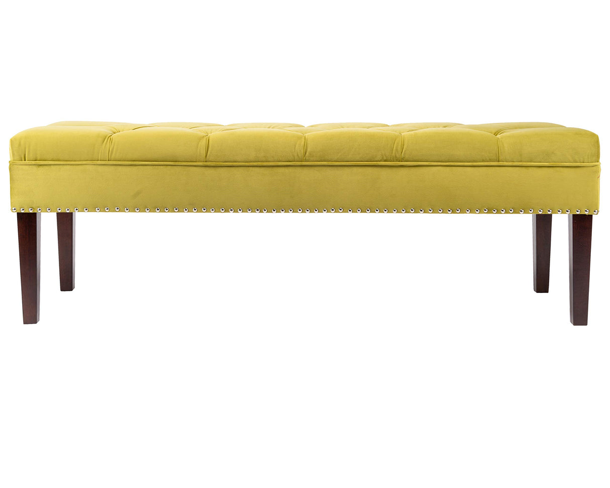 Mid Century Modern Diamond Tufted Bedroom Bench