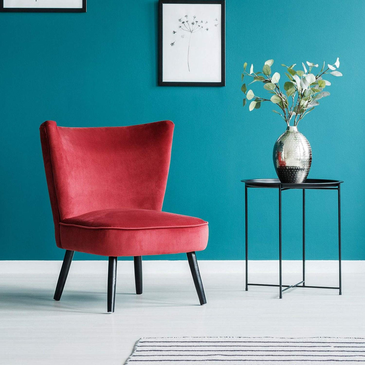 Side Table Round Foldable Tray Metal End Table,Coffee Table,Sofa Table for Bedroom