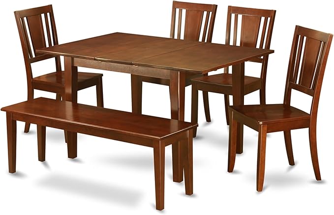 PSDU5-MAH-LC 5 Piece Dining Set Includes a Rectangle Dining Room Table with Butterfly