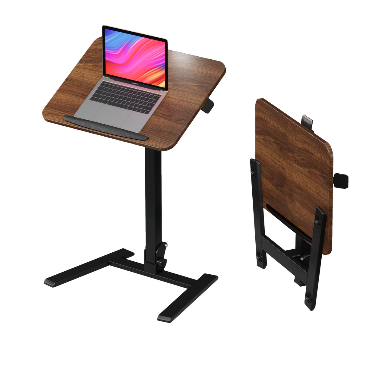 Mobile Folding Desk 25 Inch - No Assembly Sit-Stand Desk,Height Adjustable Rolling