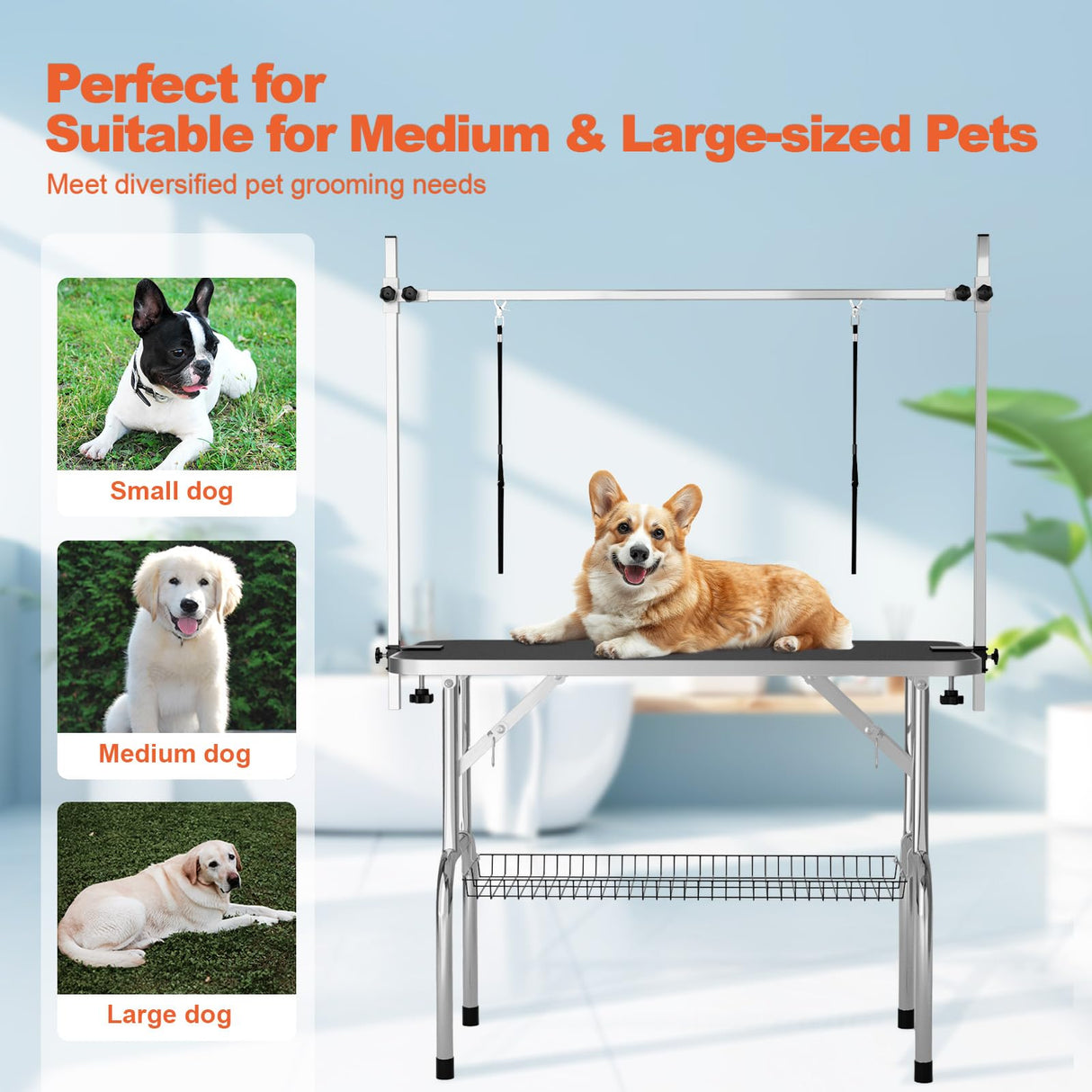 46" Foldable Dog Grooming Table for Large Dogs - Professional Home Grooming Station